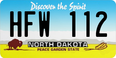 ND license plate HFW112