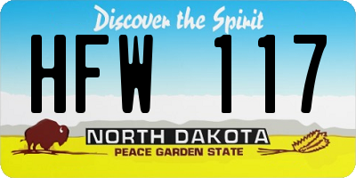 ND license plate HFW117