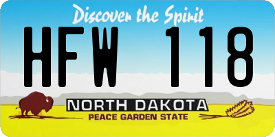 ND license plate HFW118