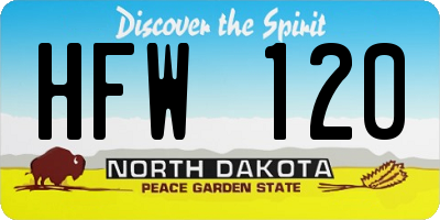 ND license plate HFW120