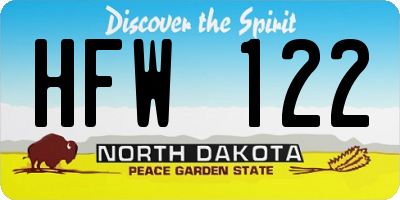 ND license plate HFW122