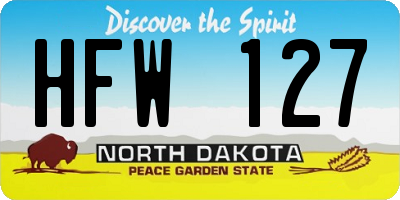 ND license plate HFW127