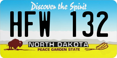 ND license plate HFW132