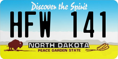 ND license plate HFW141