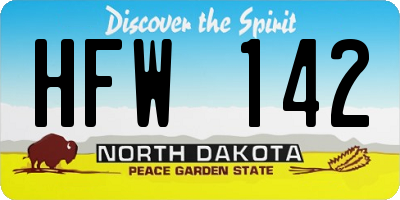 ND license plate HFW142