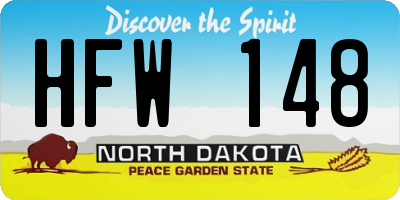 ND license plate HFW148