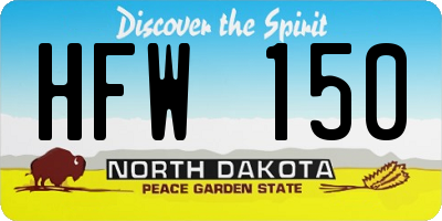 ND license plate HFW150