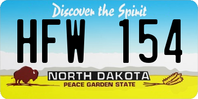 ND license plate HFW154