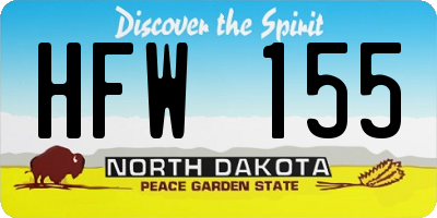 ND license plate HFW155
