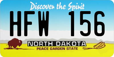 ND license plate HFW156