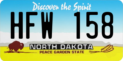 ND license plate HFW158