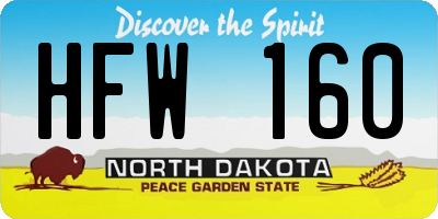 ND license plate HFW160