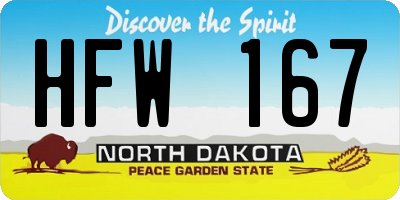 ND license plate HFW167