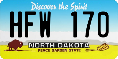 ND license plate HFW170