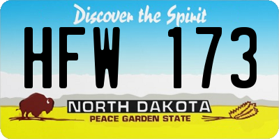 ND license plate HFW173
