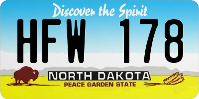 ND license plate HFW178