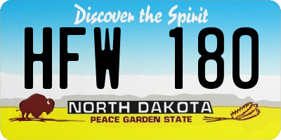 ND license plate HFW180