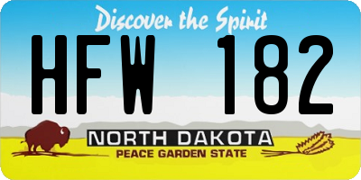 ND license plate HFW182
