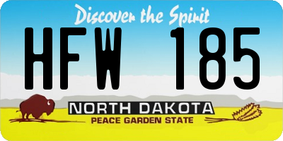 ND license plate HFW185