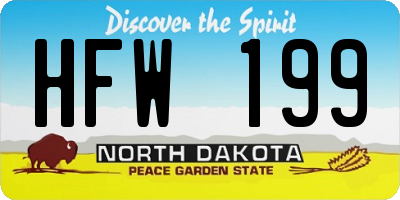ND license plate HFW199