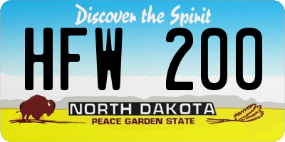 ND license plate HFW200