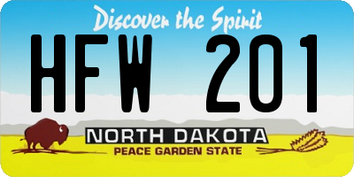ND license plate HFW201