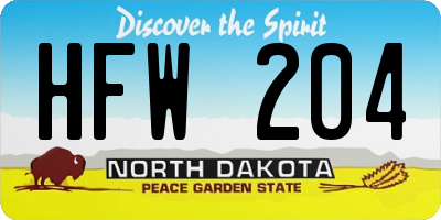 ND license plate HFW204