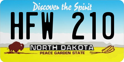 ND license plate HFW210