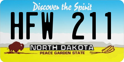 ND license plate HFW211