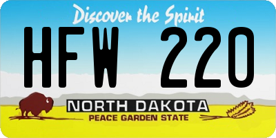 ND license plate HFW220