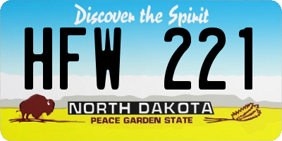 ND license plate HFW221