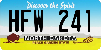 ND license plate HFW241