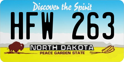 ND license plate HFW263