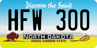 ND license plate HFW300