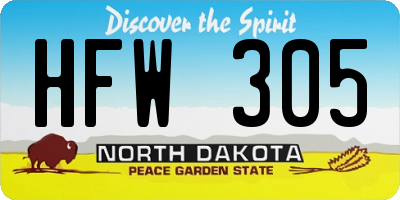 ND license plate HFW305