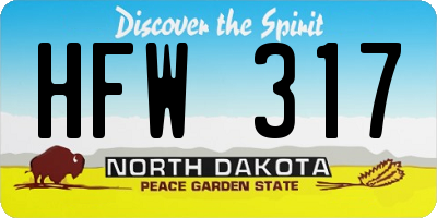 ND license plate HFW317