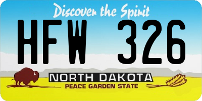 ND license plate HFW326