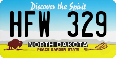 ND license plate HFW329