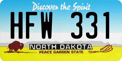 ND license plate HFW331
