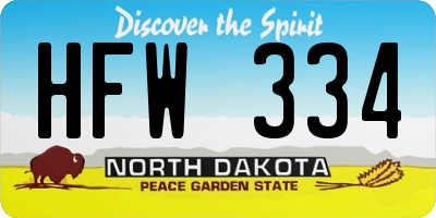 ND license plate HFW334