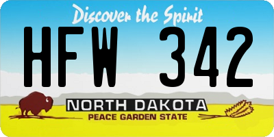 ND license plate HFW342