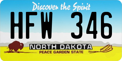 ND license plate HFW346