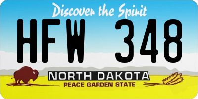 ND license plate HFW348
