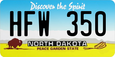 ND license plate HFW350