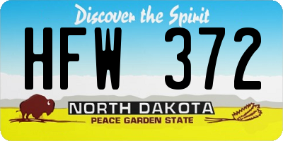 ND license plate HFW372