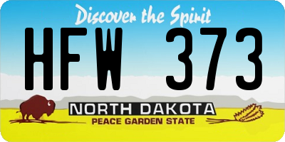 ND license plate HFW373