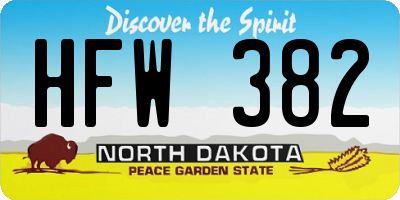 ND license plate HFW382