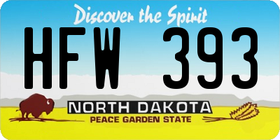 ND license plate HFW393