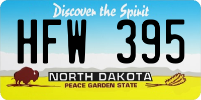 ND license plate HFW395