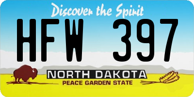 ND license plate HFW397